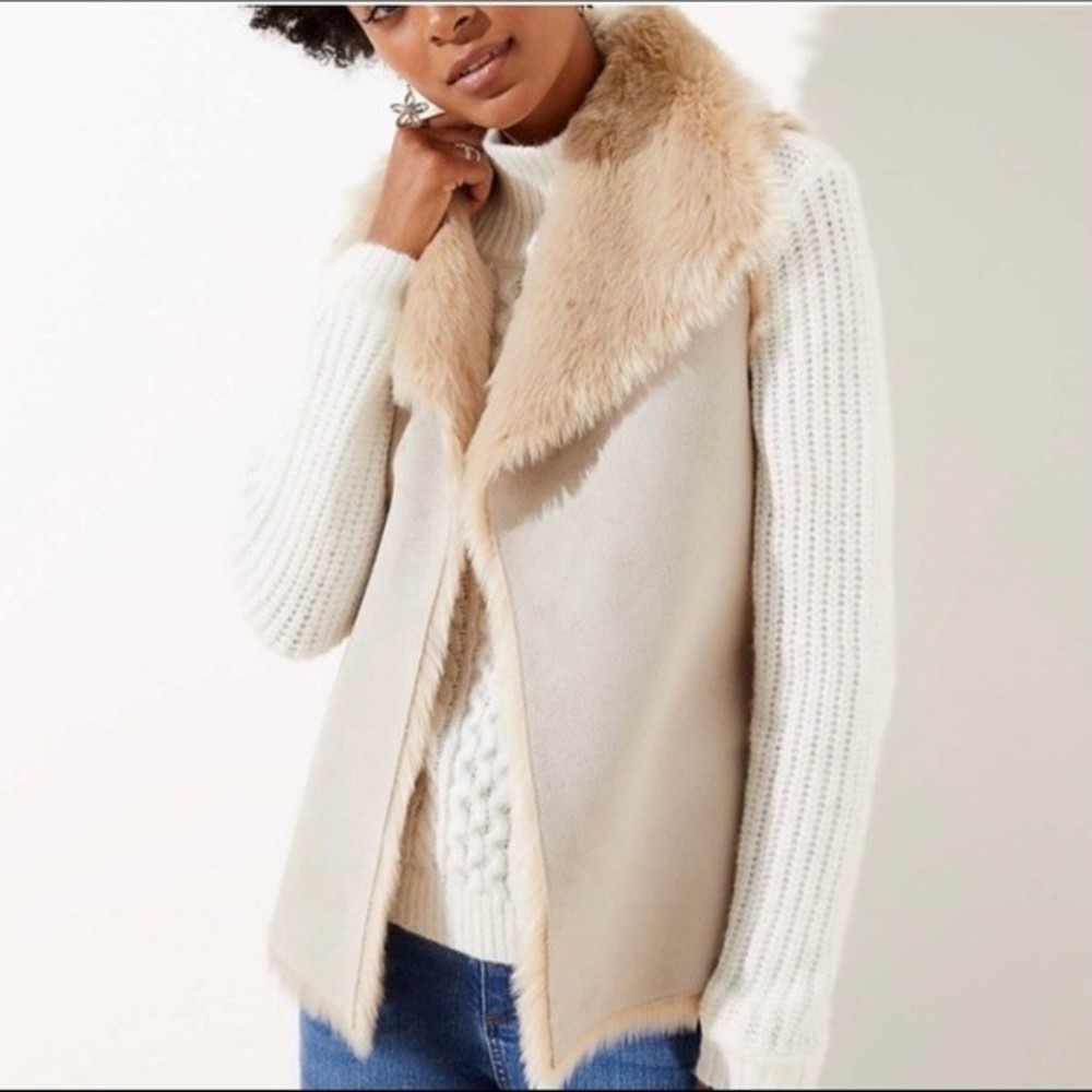 LOFT Reversible Faux Fur Vest
